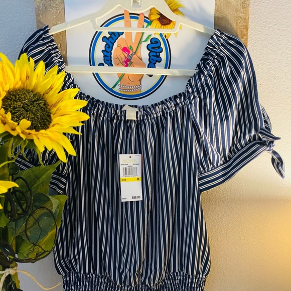 Michael Kors True Navy Stripe Blouse - Picture 1 of 4